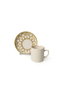 Hermia Juego de tazas de café de 12 piezas, crema y oro